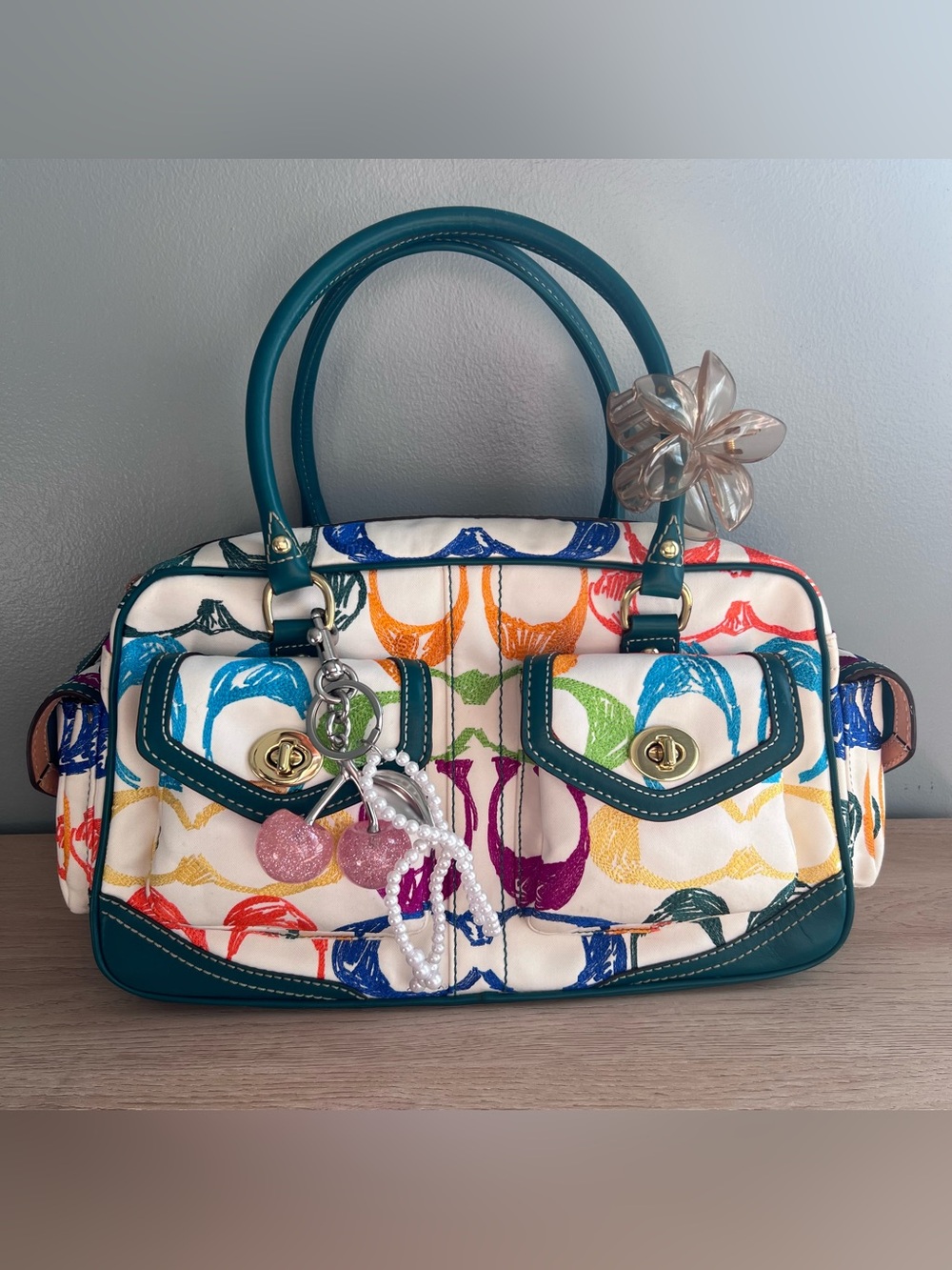 Coach Scribble Monogram Satchel